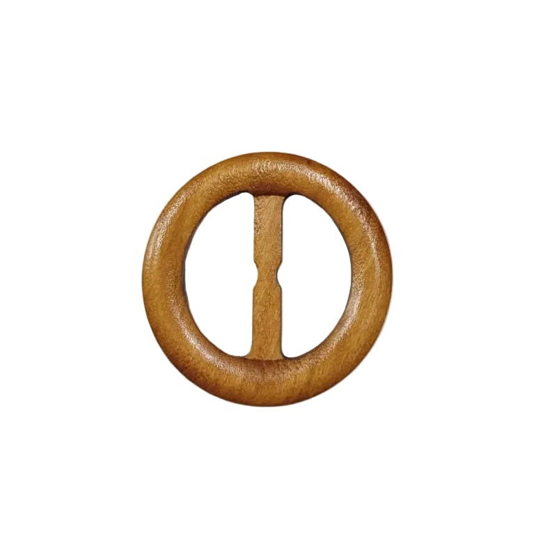 Bohemian Round Shape Wooden Belt Buckle
