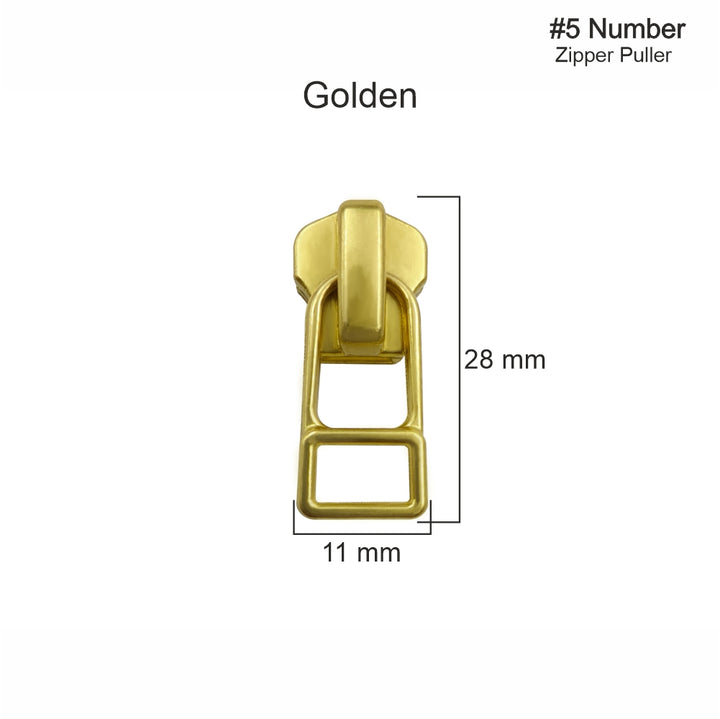 YKK #5 Number Golden Premium Quality Metal Zipper Slider/Puller