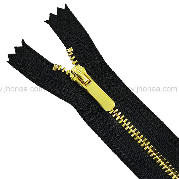 #3 Stylish Closed-End Zipper with Gold Finish Runner