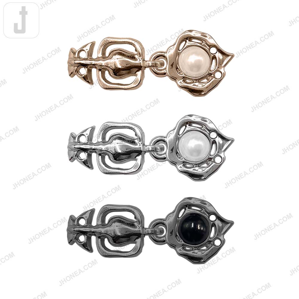 Trendy Pearl Clasp Buckle Hook and Eye Metal Buckle for Fashion Use