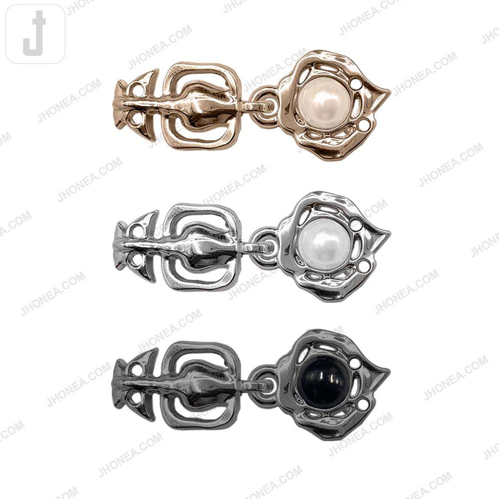 Trendy Pearl Clasp Buckle Hook and Eye Metal Buckle for Fashion Use