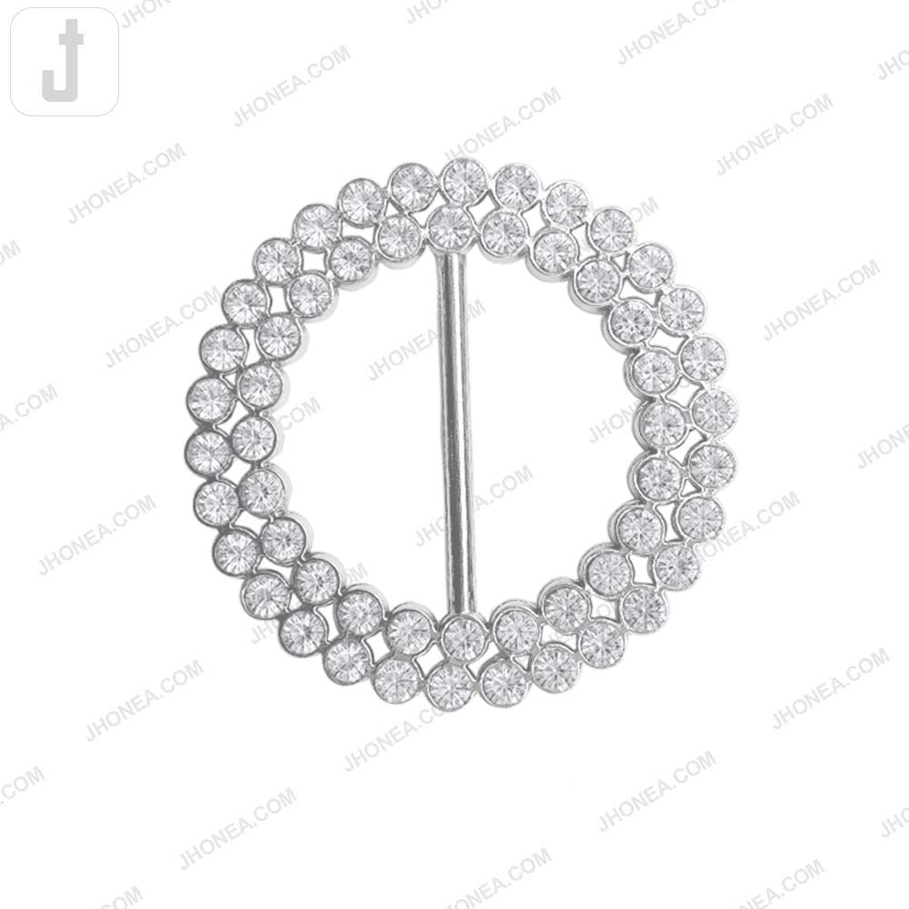 Shiny Sparkling Round Shape 38mm Diamond Belt Buckle