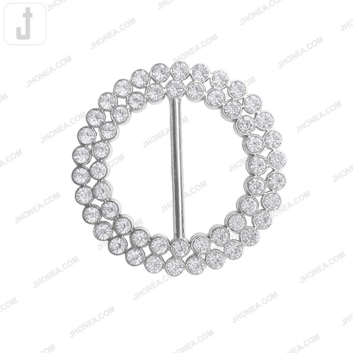 Shiny Sparkling Round Shape 38mm Diamond Belt Buckle
