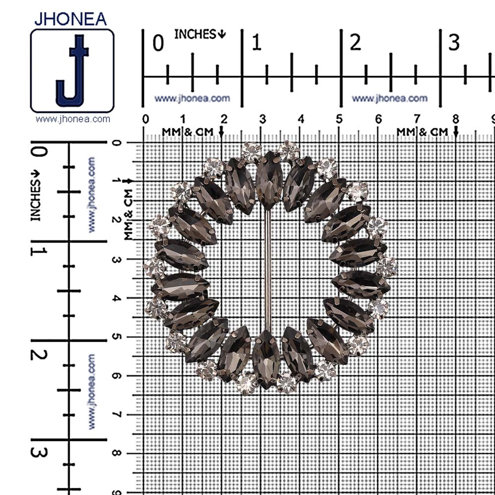 Sparkling Round Shape Leaf Diamond Metal Belt Buckle