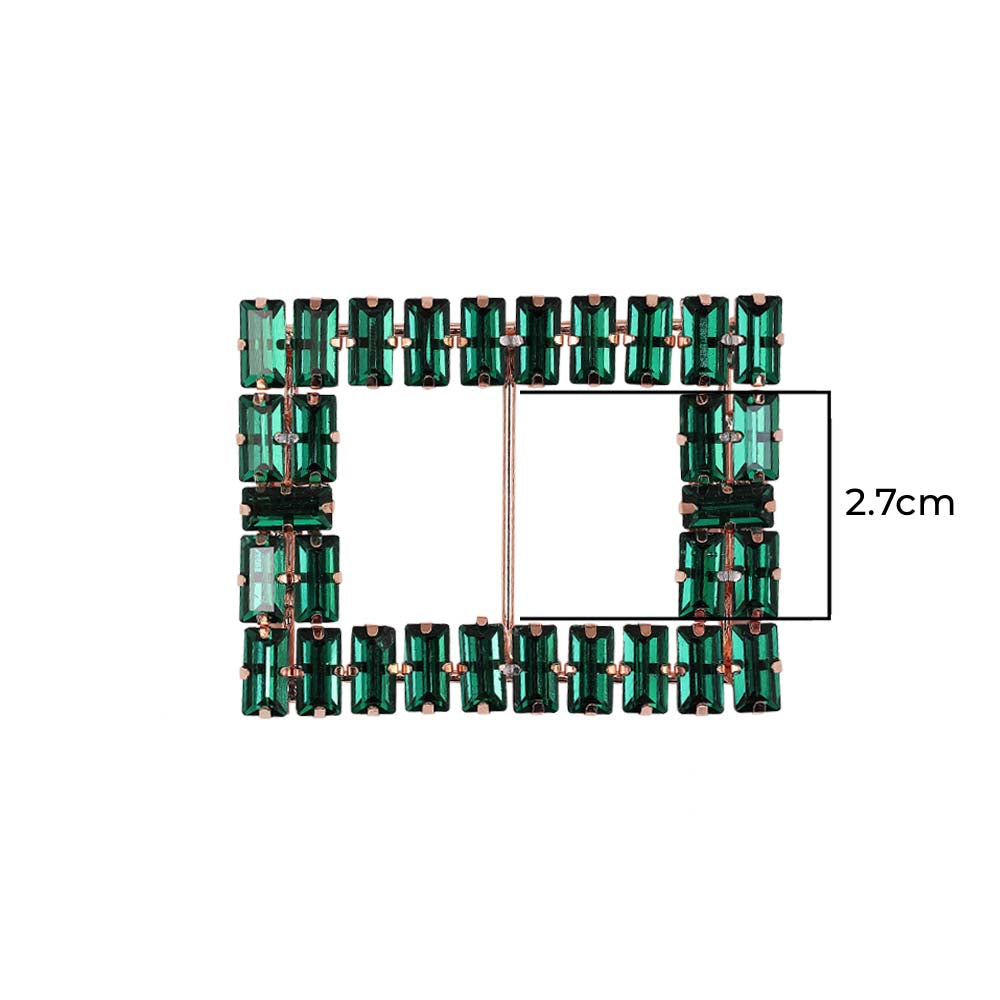 Sparkling Rectangle Shape Designer Diamond Metal Belt Buckle