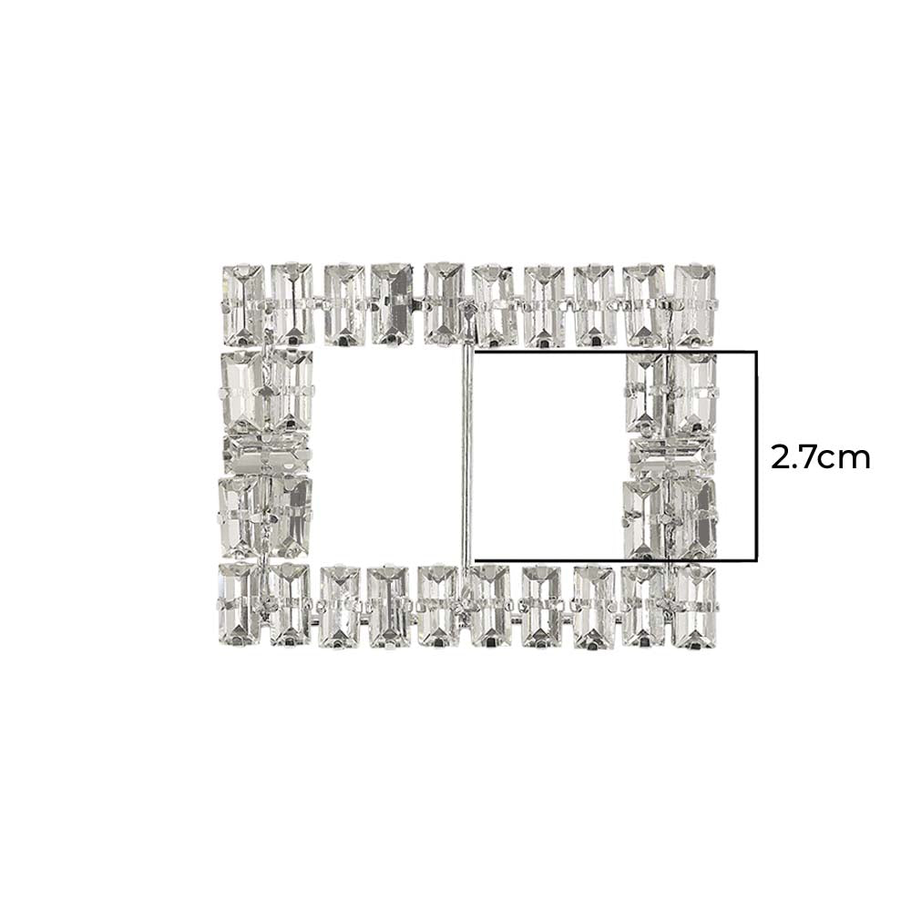 Sparkling Rectangle Shape Designer Diamond Metal Belt Buckle
