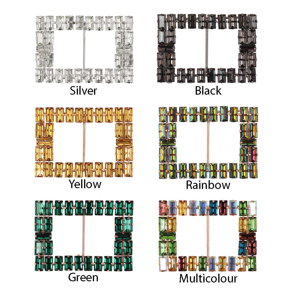 Sparkling Rectangle Shape Designer Diamond Metal Belt Buckle