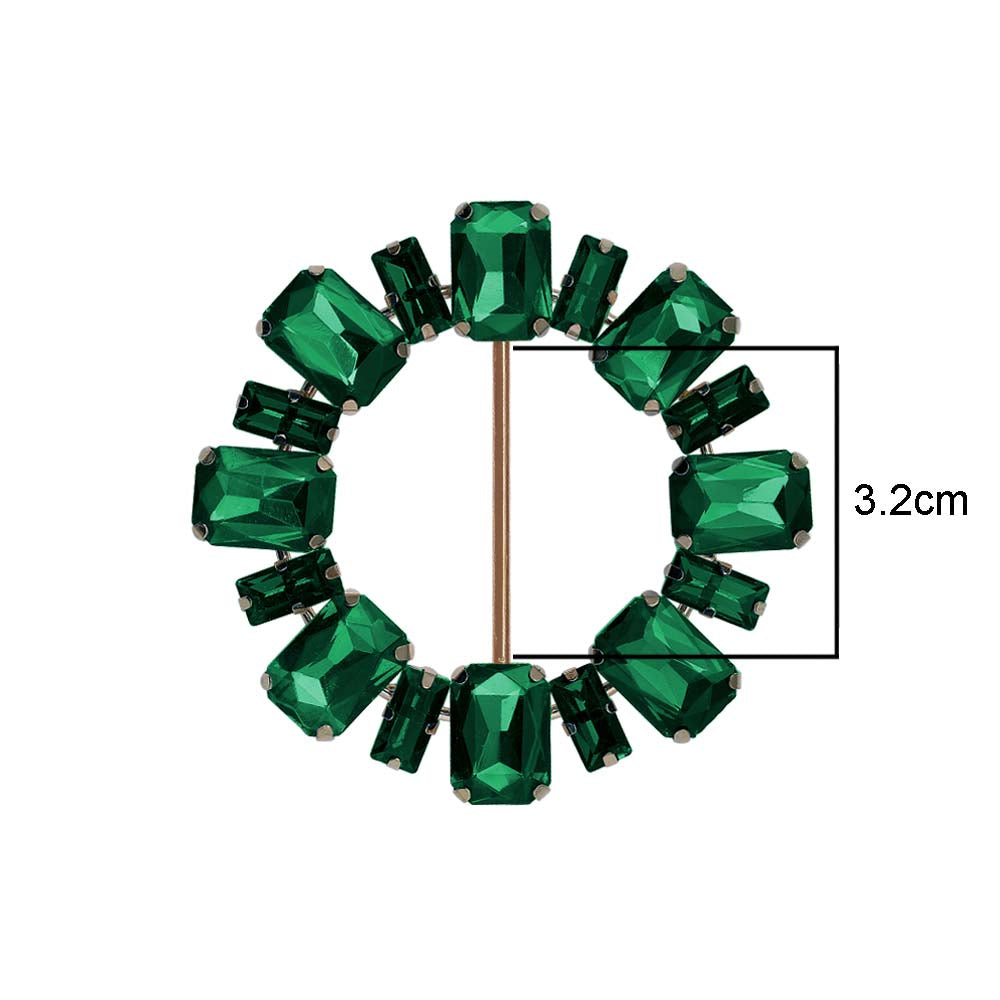 Sparkling Round Shape Decorative Diamond Ladies Belt Buckle
