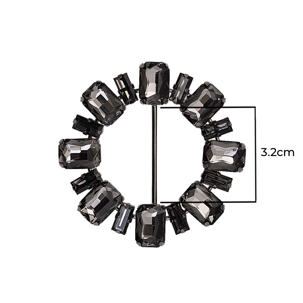 Sparkling Round Shape Decorative Diamond Ladies Belt Buckle