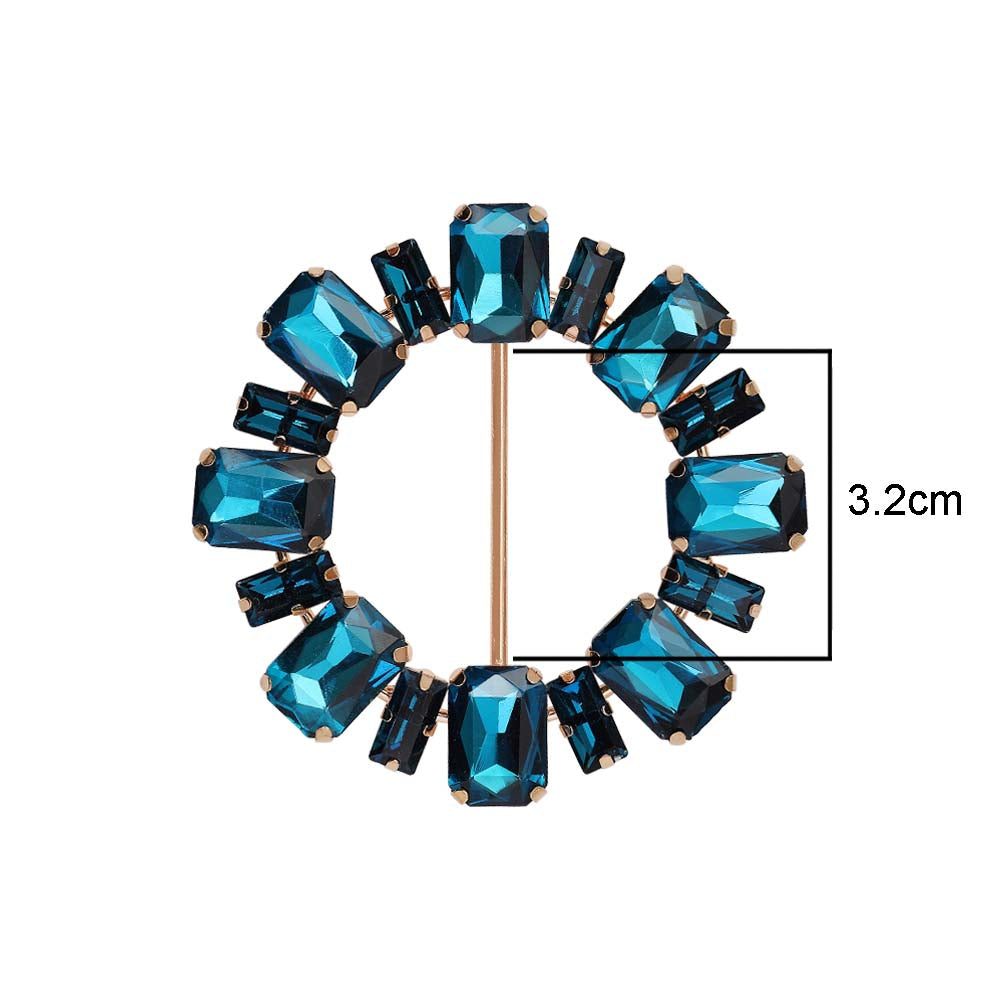 Sparkling Round Shape Decorative Diamond Ladies Belt Buckle