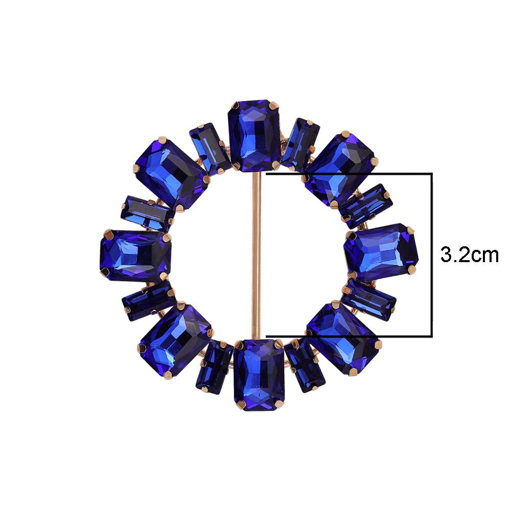Sparkling Round Shape Decorative Diamond Ladies Belt Buckle