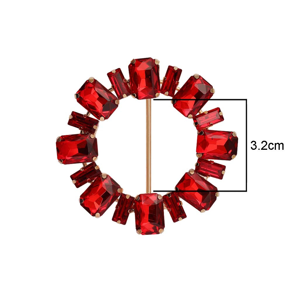 Sparkling Round Shape Decorative Diamond Ladies Belt Buckle
