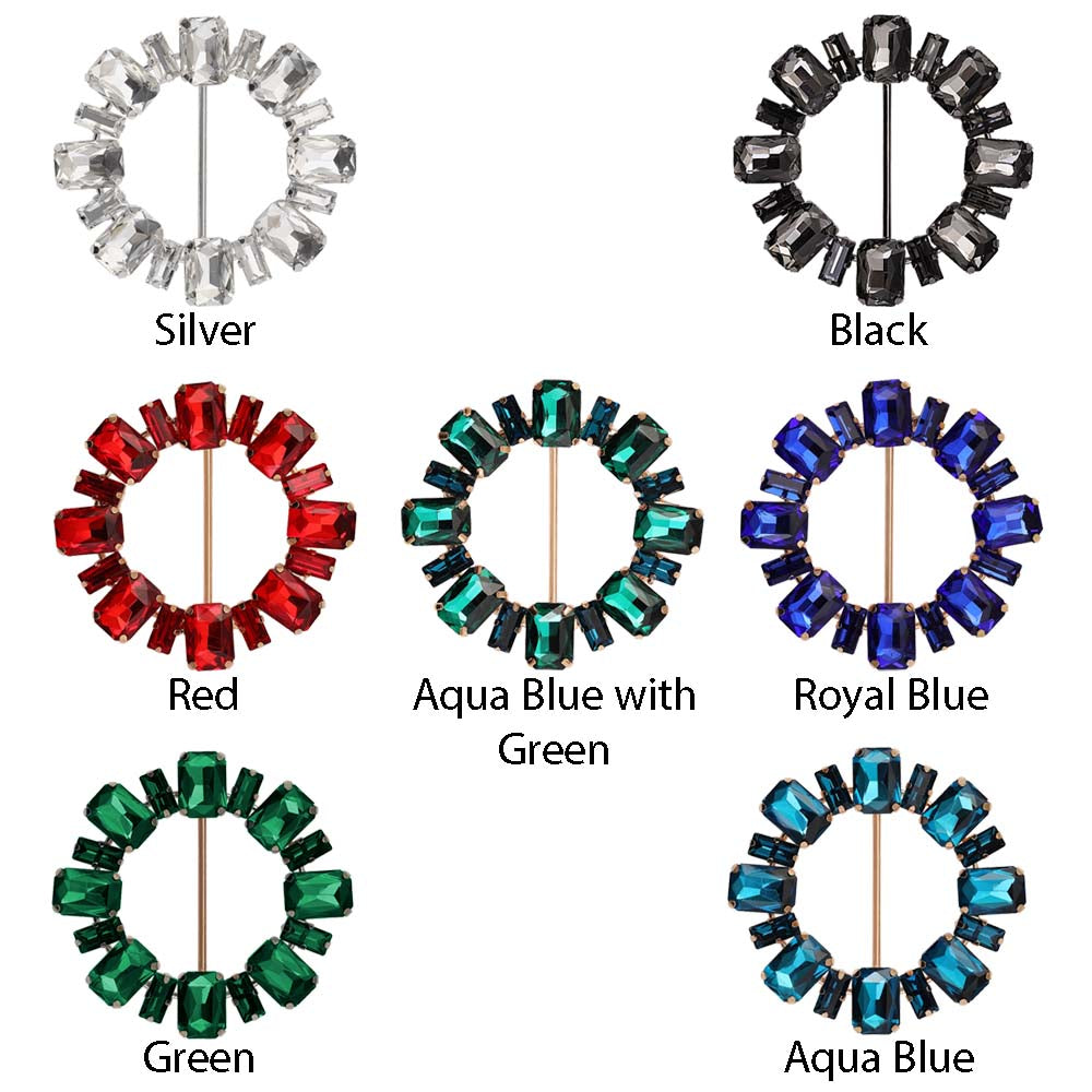 Sparkling Round Shape Decorative Diamond Ladies Belt Buckle