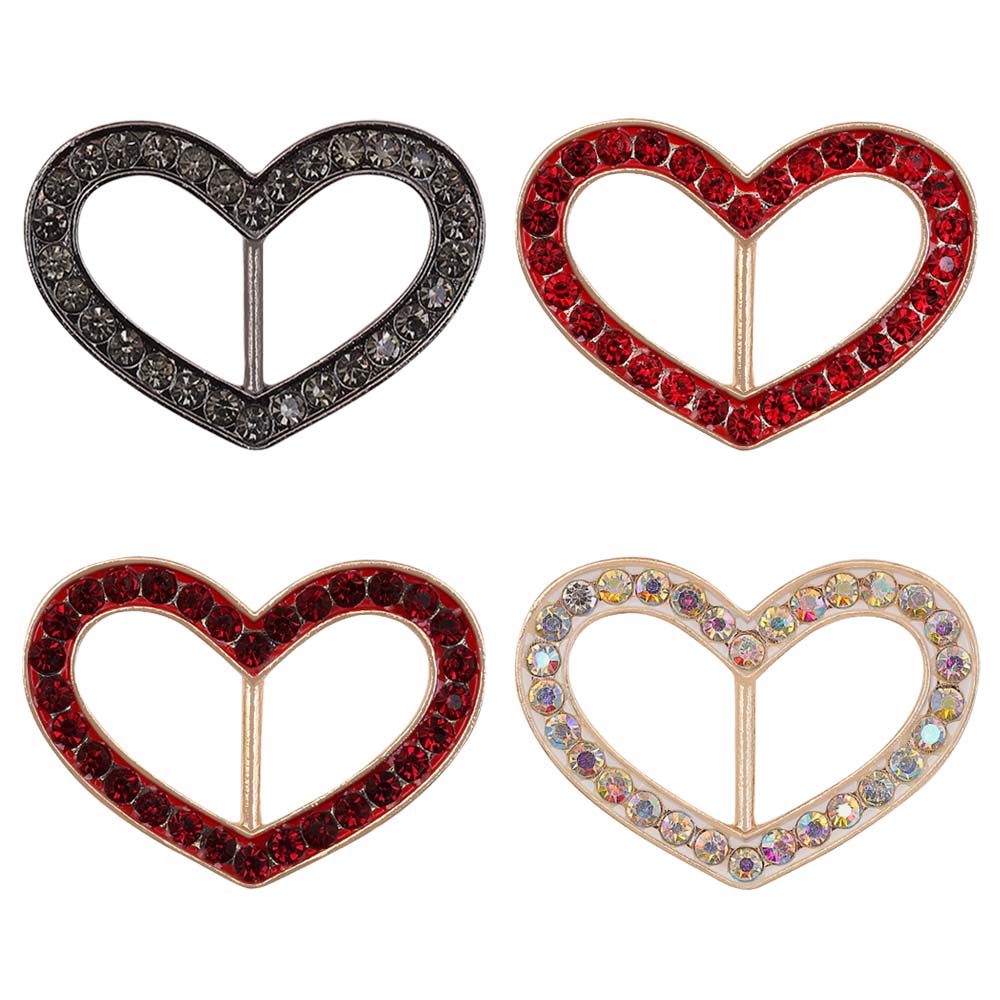 Cute Heart Shape Diamond Buckle for Belts/Shoes/Dresses