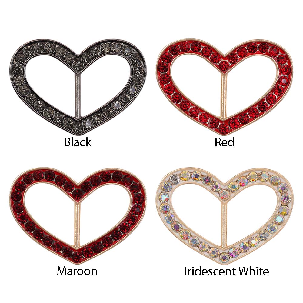 Cute Heart Shape Diamond Buckle for Belts/Shoes/Dresses