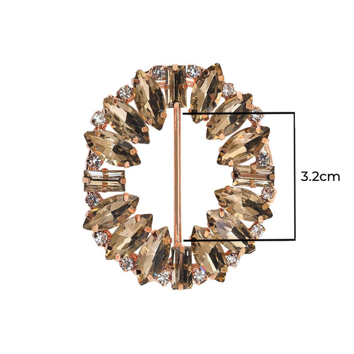 Sparkling Oval Shape Shiny Leaf Diamond Buckle for Clothing