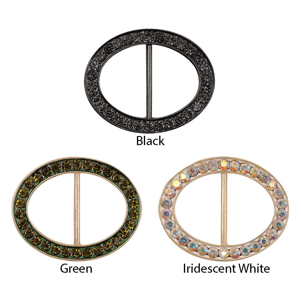 Glistening Oval Shape Decorative Diamond Belt/Shoe Buckle