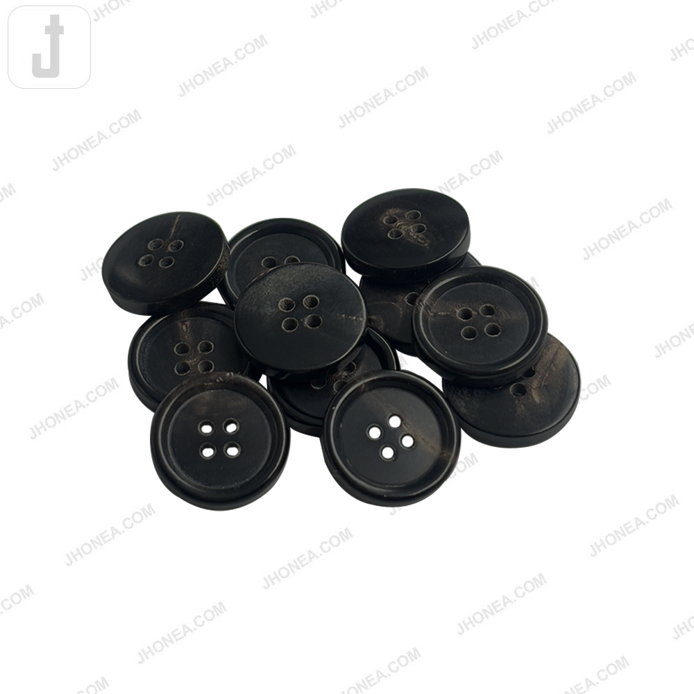 Premium Polished Real Horn 4 Hole Sewing Buttons for Coats/Blazers/Suit