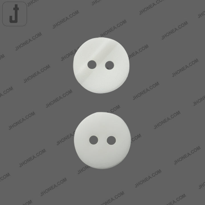 10mm White Round Shape 2-Hole Shirt Button
