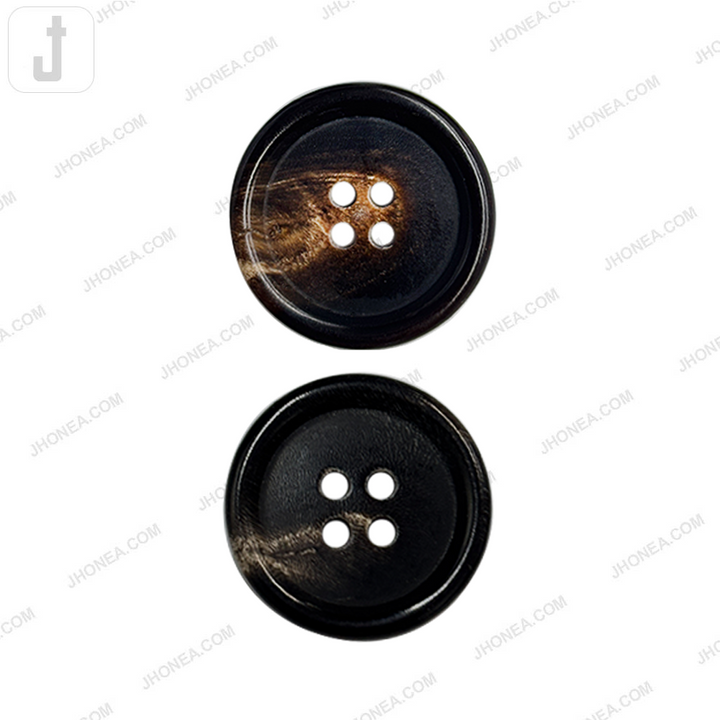 Premium Polished Real Horn 4 Hole Sewing Buttons for Coats/Blazers/Suit