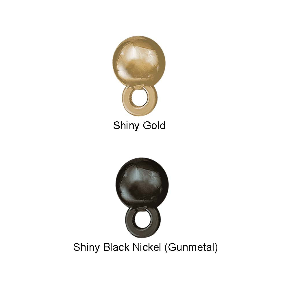 Heavy Weight Ball Shaped Shiny Metal Loop Buttons