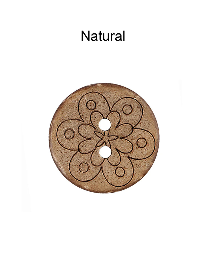 Flower Design Round Shape Coco Buttons for Sweaters