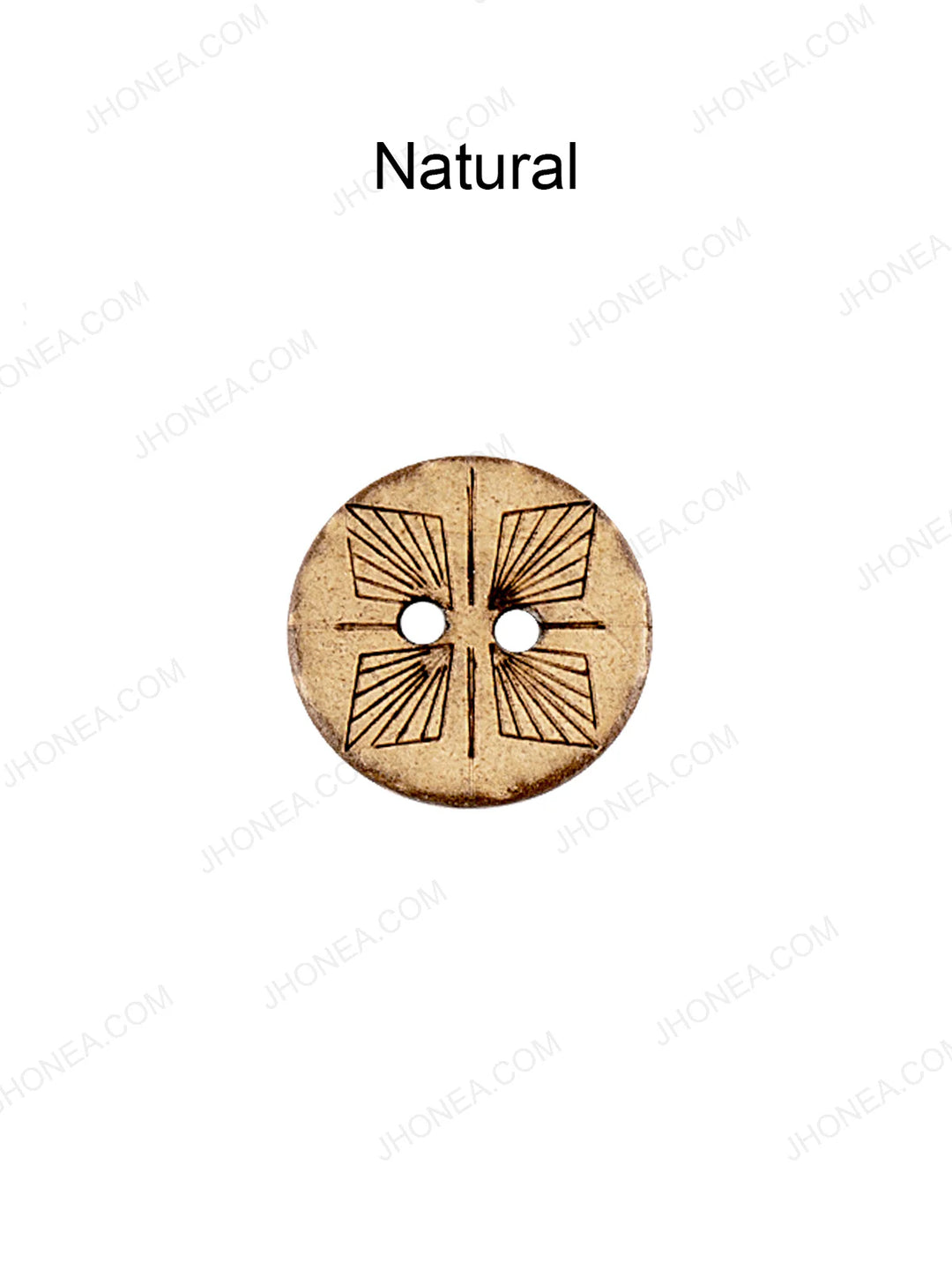 Geometrical Design Round Coco Natural Buttons