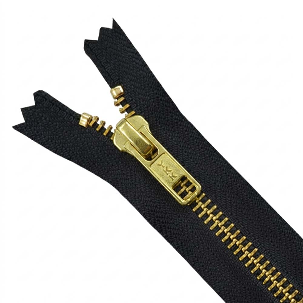 YKK- Premium #5 Gold with Black  Fancy YKK Zipper for Jacket/Dress