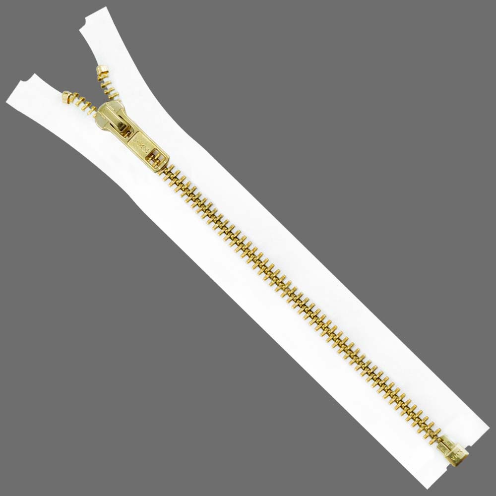 YKK- Premium #5 Gold with Black/White Fancy YKK Zipper for Jacket/Dress