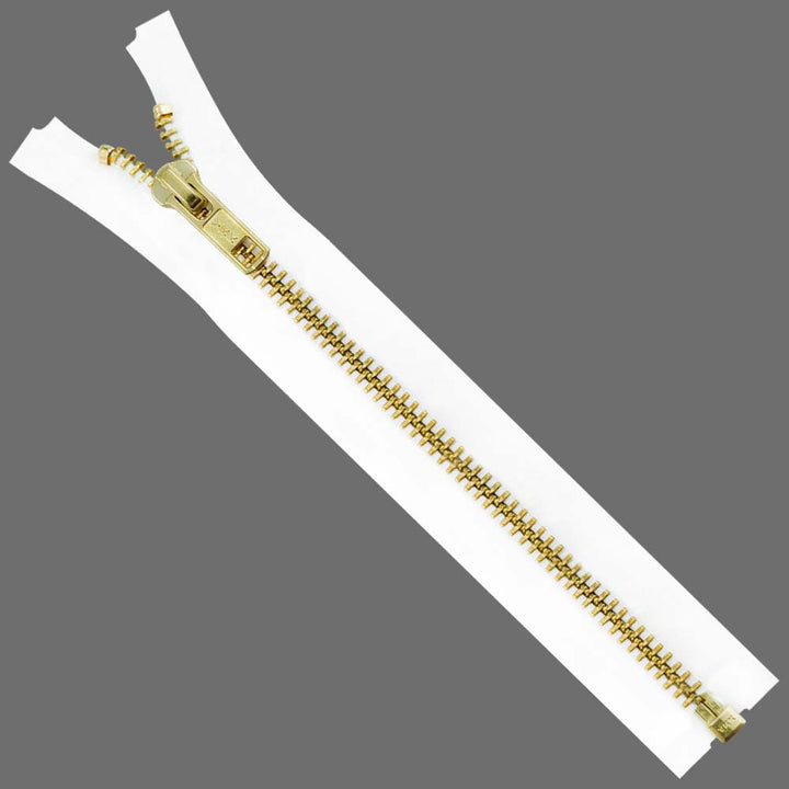 YKK- Premium #5 Gold with Black/White Fancy YKK Zipper for Jacket/Dress