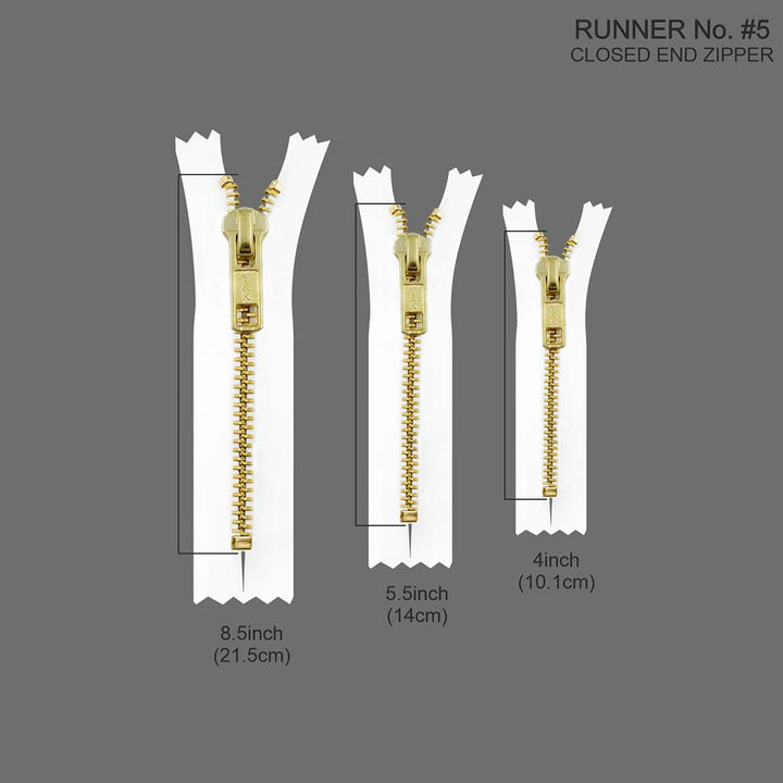 YKK- Premium #5 Gold with Black/White Fancy YKK Zipper for Jacket/Dress