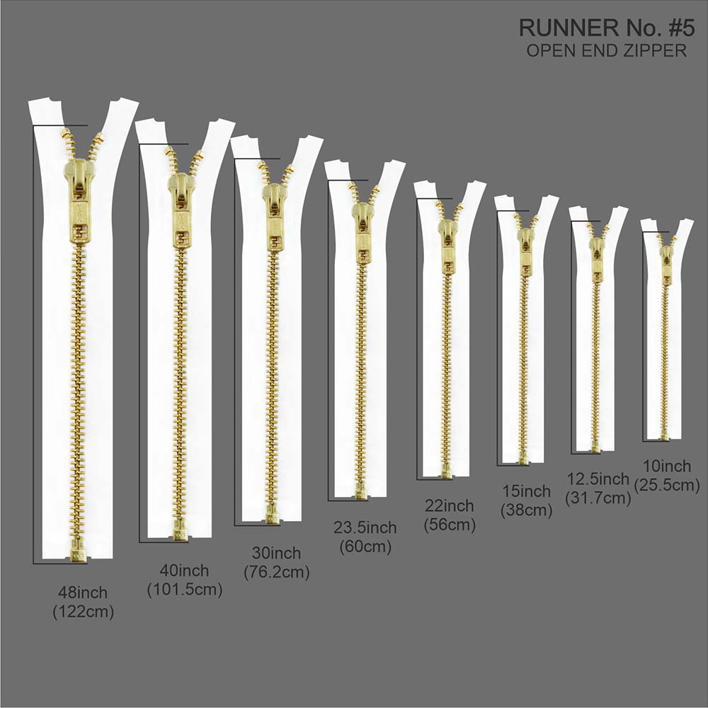 YKK- Premium #5 Gold with Black/White Fancy YKK Zipper for Jacket/Dress