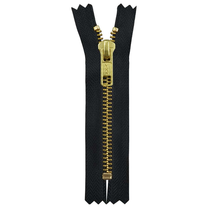 YKK- Premium #5 Gold with Black/White Fancy YKK Zipper for Jacket/Dress