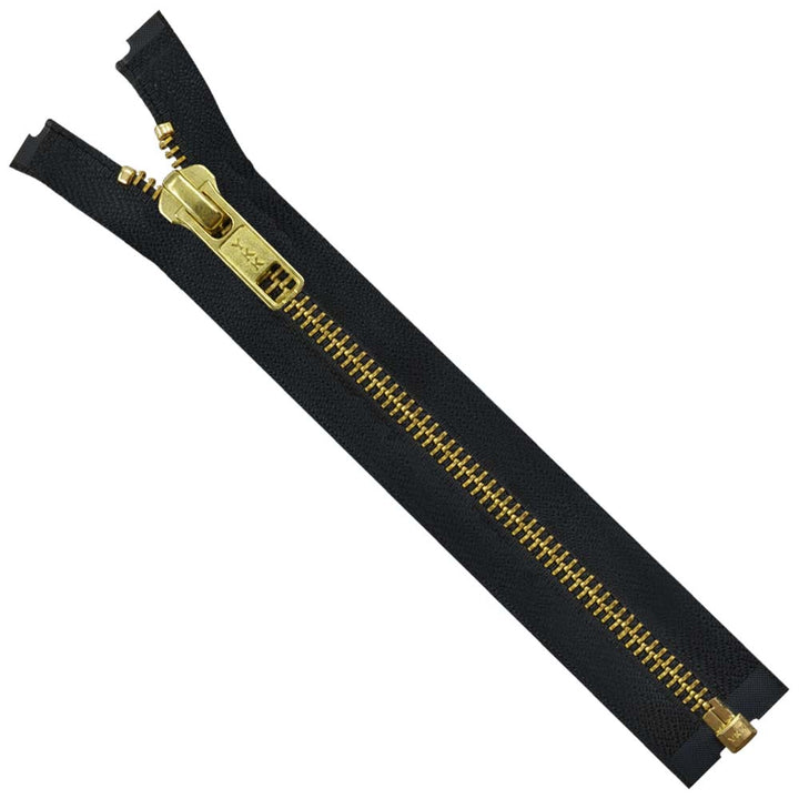 YKK- Premium #5 Gold with Black/White Fancy YKK Zipper for Jacket/Dress