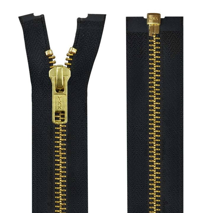 YKK- Premium #5 Gold with Black/White Fancy YKK Zipper for Jacket/Dress