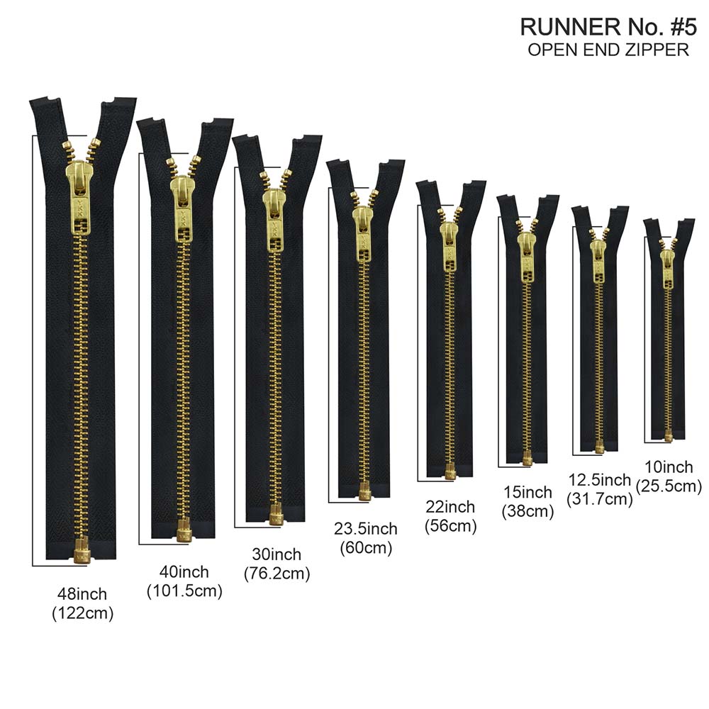 YKK- Premium #5 Gold with Black/White Fancy YKK Zipper for Jacket/Dress