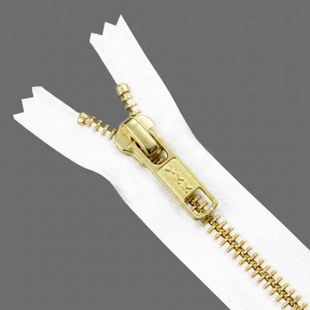 YKK- Premium #5 Gold with Black/White Fancy YKK Zipper for Jacket/Dress