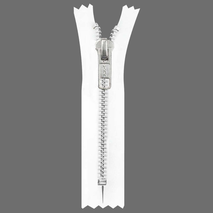 YKK- Premium #5 Silver with Black/White Fancy YKK Zipper for Jacket/Dress