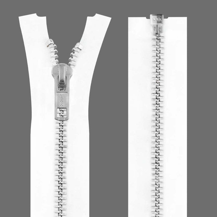 YKK- Premium #5 Silver with Black/White Fancy YKK Zipper for Jacket/Dress
