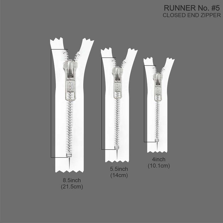 YKK- Premium #5 Silver with Black/White Fancy YKK Zipper for Jacket/Dress