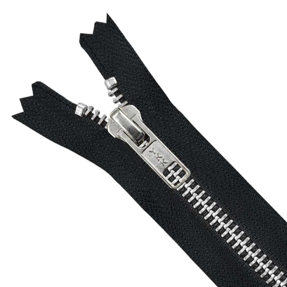 YKK- Premium #5 Silver with Black Fancy YKK Zipper for Jacket/Dress