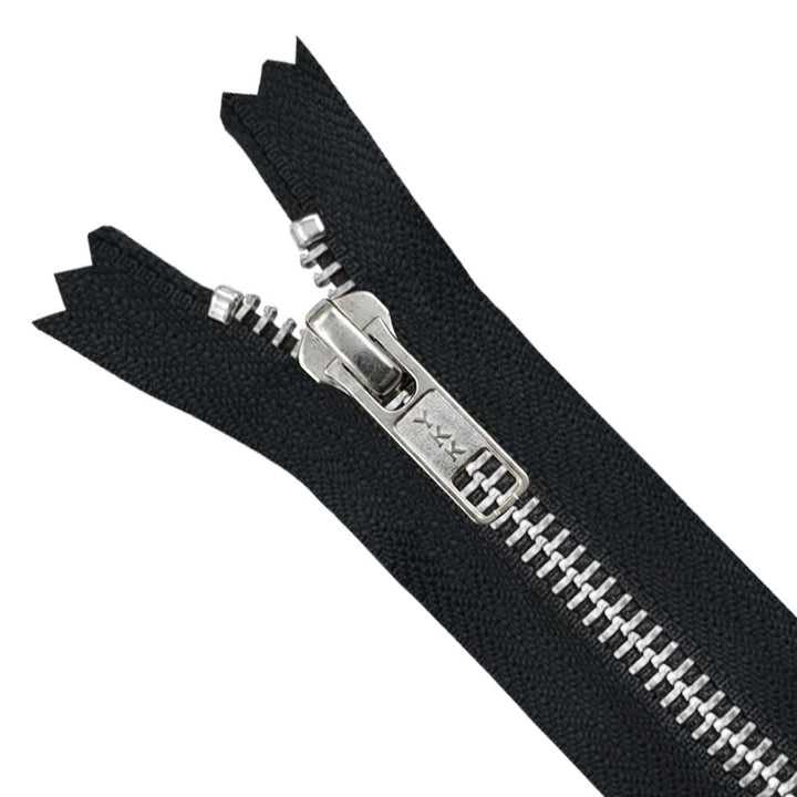 YKK- Premium #5 Silver with Black Fancy YKK Zipper for Jacket/Dress