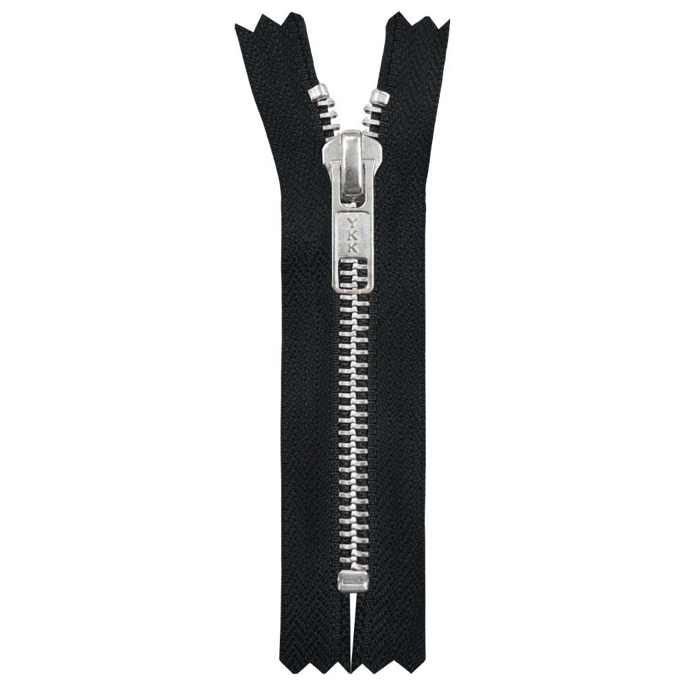 YKK- Premium #5 Silver with Black/White Fancy YKK Zipper for Jacket/Dress