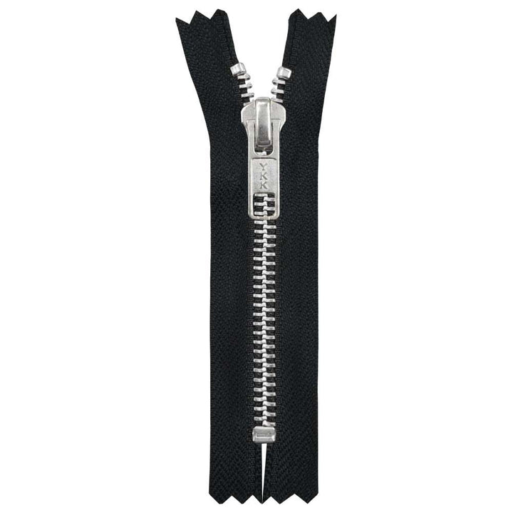 YKK- Premium #5 Silver with Black/White Fancy YKK Zipper for Jacket/Dress
