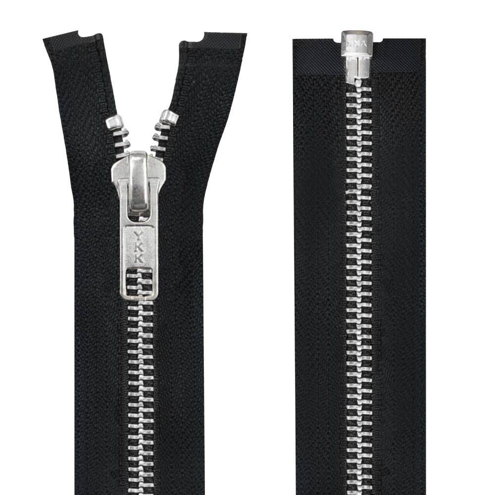 YKK- Premium #5 Silver with Black Fancy YKK Zipper for Jacket/Dress