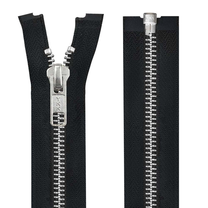 YKK- Premium #5 Silver with Black Fancy YKK Zipper for Jacket/Dress