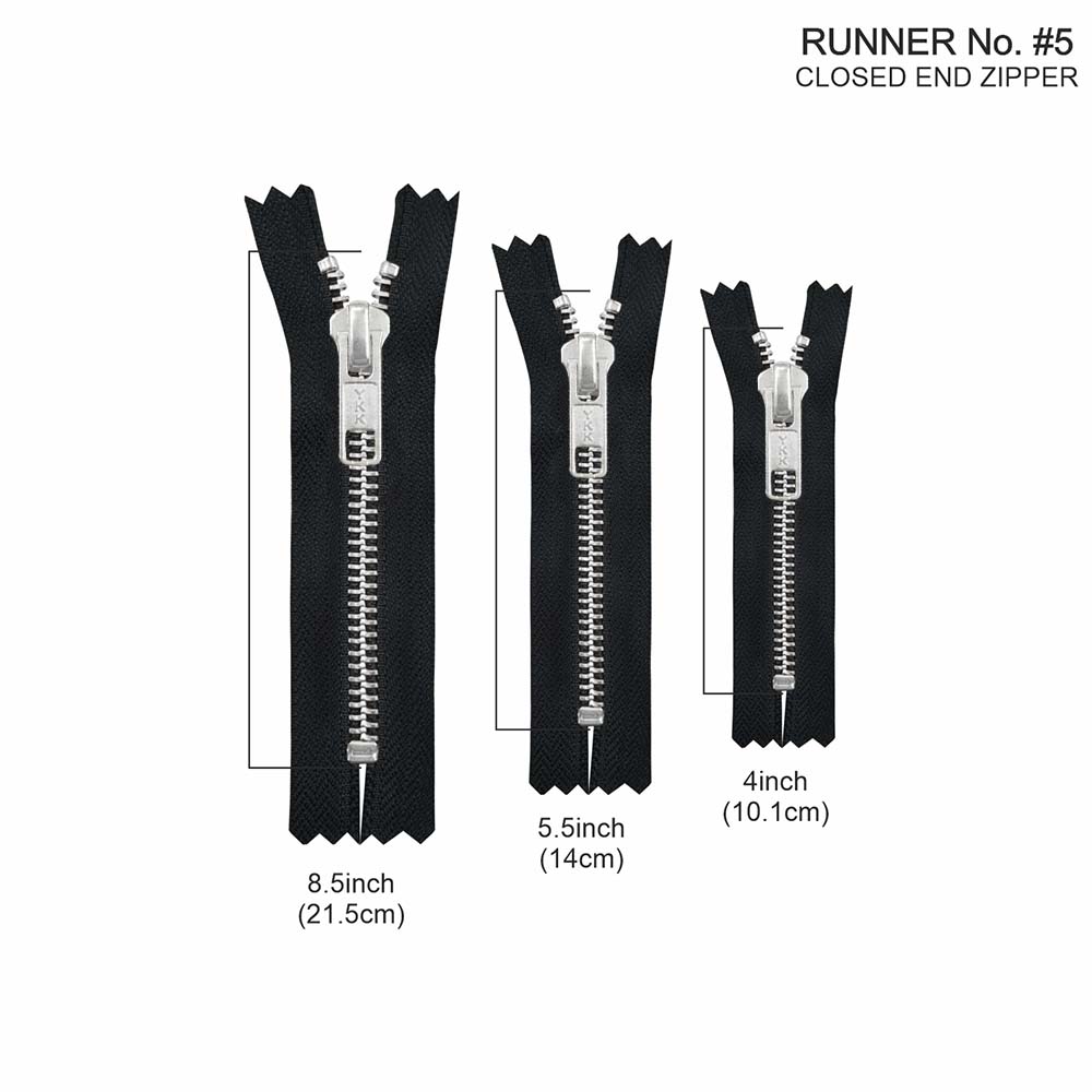 YKK- Premium #5 Silver with Black/White Fancy YKK Zipper for Jacket/Dress