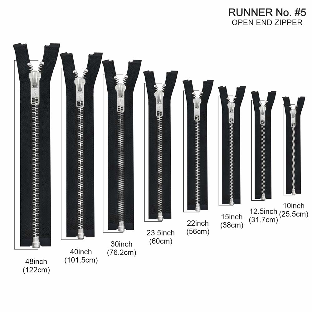YKK- Premium #5 Silver with Black/White Fancy YKK Zipper for Jacket/Dress