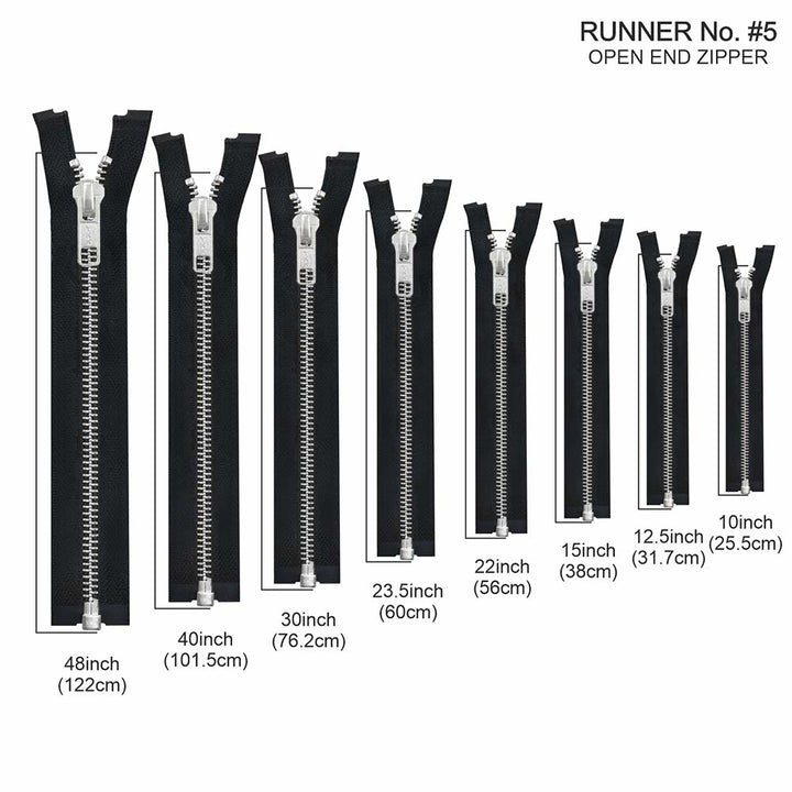 YKK- Premium #5 Silver with Black/White Fancy YKK Zipper for Jacket/Dress