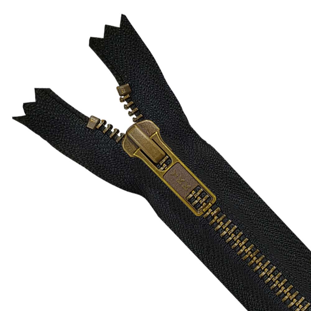 YKK- Premium #5 Antique Brass with Black Fancy YKK Zipper for Jacket/Dress